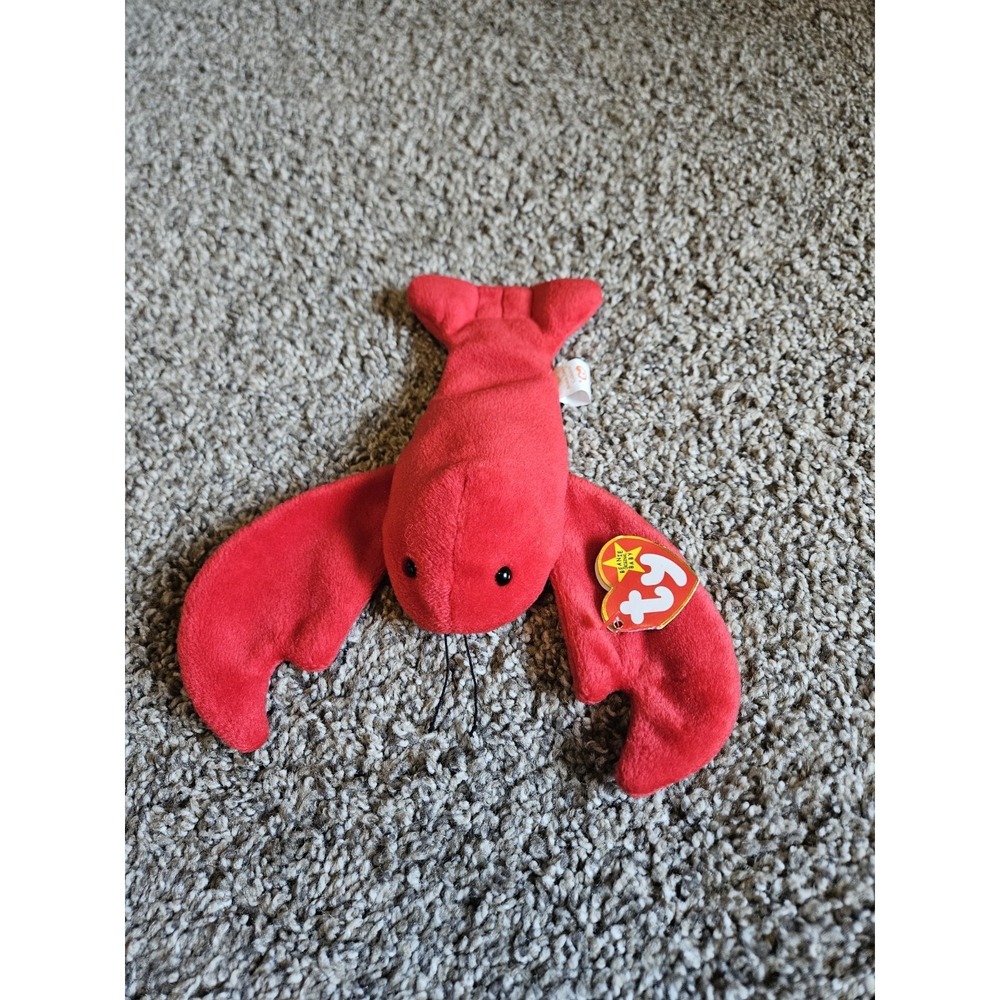 Ty Beanie Baby Pinchers Lobster 1993 Red Plush w Tag Vintage Toy Collectible